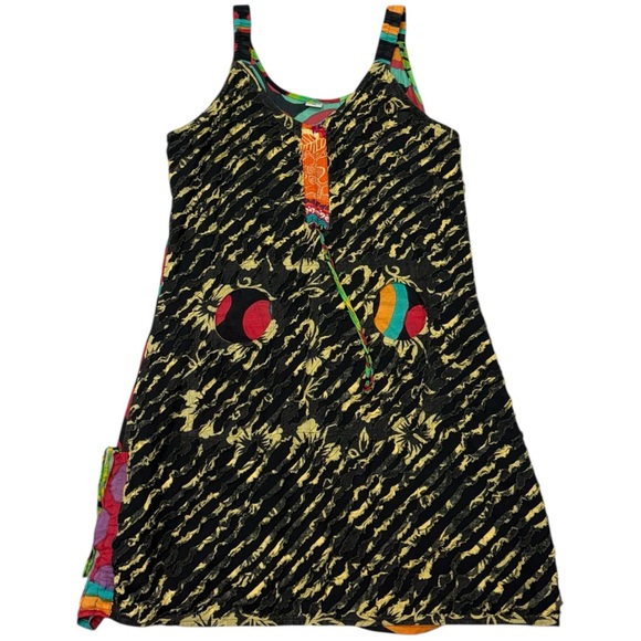 Y2K Colorful Patterned Dress with Pockets Beach Dress Funky Polka Dot - Picture 12 of 12